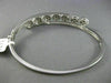 ESTATE .20CT DIAMOND 14K WHITE GOLD CLASSIC MULTI CLUSTER FLOWER BANGLE BRACELET