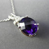 ESTATE 2.39CT DIAMOND & AAA AMETHYST 14K WHITE GOLD 3D OVAL BOW FLOATING PENDANT