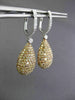 ESTATE LARGE 3.68CT FANCY DIAMOND 18K WHITE & ROSE GOLD PEAR SHAPE DROP EARRINGS