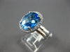 3.58CT DIAMOND & AAA BLUE TOPAZ 14KT WHITE GOLD 3D OVAL & ROUND ENGAGEMENT RING