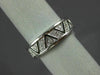 ESTATE .15CT DIAMOND 14KT WHITE GOLD CLASSIC TRIANGULAR ZIG ZAG BAND RING #18766