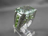 ESTATE EXTRA LARGE 15.22CT DIAMOND & AAA GREEN AMETHYST 14KT WHITE GOLD 3D RING