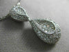 ANTIQUE LARGE 1.76CT DIAMOND 18K WHITE GOLD FILIGREE MILGRAIN DROP PENDANT 14837