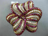 ESTATE EXTRA LARGE 3.63CT DIAMOND & AAA PINK RUBY 18K ROSE GOLD 3D FLOWER RING