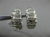 ESTATE 1.25CT DIAMOND 14KT WHITE GOLD 3D MULTI ROW WAVE HANGING CLIP ON EARRINGS