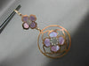 ESTATE LARGE .17CT DIAMOND & PINK MOTHER OF PEARL 14K ROSE GOLD HANGING EARRINGS