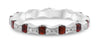 ESTATE .80CT DIAMOND & AAA RUBY 14KT WHITE GOLD BAMBOO ETERNITY ANNIVERSARY RING