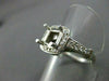 ESTATE .50CT DIAMOND 14KT WHITE GOLD HALO SETTING SEMI MOUNT ENGAGEMENT RING 435
