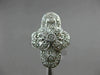 ESTATE WIDE .50CT DIAMOND 14KT WHITE GOLD 3D OPEN FILIGREE 3 STONE FLOWER RING