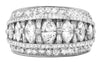 4.25CT DIAMOND PLATINUM ROUND & MARQUISE GRADUATING MULTI ROW ANNIVERSARY RING