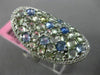 LARGE 4.21CT DIAMOND & AAA GREEN AMETHYST & BLUE TOPAZ 14KT WHITE GOLD OVAL RING