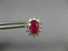 ESTATE 2.61CT DIAMOND & AAA RUBY 14K WHITE GOLD OVAL FLOWER STUD EARRINGS #26511