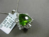 ESTATE WIDE 5.05CT DIAMOND & PERIDOT 14K WHITE GOLD MULTI SHAPE FLOATING PENDANT
