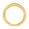 WIDE .54CT DIAMOND & AAA SAPPHIRE 14KT YELLOW GOLD ROUND DOUBLE BAND ETOILE RING
