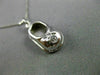 ESTATE .03 DIAMOND 14KT WHITE GOLD HANDCRAFTED BOW BABY GIRL SHOE PENDANT #21949