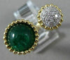 ESTATE 4.36CT DIAMOND & CABOCHON EMERALD 14K YELLOW GOLD 3D CLUSTER TENSION RING