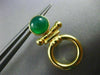 ESTATE GREEN AGATE 14K YELLOW GOLD 3D HANDCRAFTED CIRCLE OF LIFE EARRINGS #25291