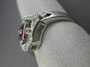 ESTATE WIDE .51CT DIAMOND & AAA RUBY 14KT WHITE GOLD OPEN ROUND HEXAGON FUN RING