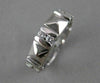 ANTIQUE 1.10CTW DIAMOND 18KT WHITE GOLD RAISED WEDDING ETERNITY RING 8MM #14575