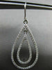 ESTATE LARGE 1.60CT DIAMOND 14KT WHITE GOLD 3D DOUBLE TEAR DROP HANGING EARRINGS