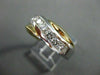 ESTATE 1.20CT DIAMOND 14KT TWO TONE GOLD DIAGONAL WAVE ANNIVERSARY RING #19620