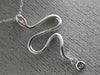 ESTATE .21CT ROUND DIAMOND 14K WHITE GOLD CLASSIC HAPPY SNAKE FLOATING PENDANT