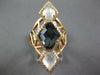 8.16CT DIAMOND & AAA BLUE TOPAZ & WHITE QUARTZ 14KT ROSE GOLD MULTI SHAPE RING