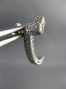 ANTIQUE .72 CTW HANGING 3D MOON SHAPE 14KT WHITE GOLD EARRINGS STUNNING!! #21750