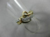 ESTATE .20CT DIAMOND 14KT WHITE & YELLOW GOLD OPEN HEART LOVE KNOT RING #17684