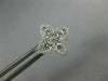 ESTATE .91CT DIAMOND 18KT WHITE GOLD 3D 4 LEAF CLOVER FLOWER STAR STUD EARRINGS
