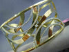ESTATE LARGE 1.55CT DIAMOND 14K YELLOW GOLD 3D MULTI WAVE FLOWER BANGLE BRACELET