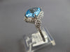3.6CT DIAMOND & AAA BLUE TOPAZ 14KT WHITE GOLD 3D FILIGREE HALO ENGAGEMENT RING