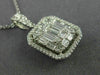 ESTATE EXTRA LARGE 2.07CT ROUND BAGUETTE DIAMOND 14K WHITE GOLD CLUSTER PENDANT