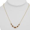 1.73CT DIAMOND & AAA RUBY 14KT YELLOW GOLD 3D 11 STONE ADJUSTABLE LOVE NECKLACE