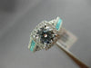 ESTATE 1.34CT DIAMOND & AAA PARAIBA 14K WHITE GOLD INFINITY HALO ENGAGEMENT RING