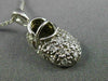 ESTATE .25 DIAMOND 14K WHITE GOLD BABY GIRL SHOE FLOATING PENDANT & CHAIN #19097