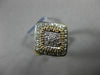 ESTATE LARGE .35CT DIAMOND 14K TWO TONE GOLD 3D SQUARE HALO FILIGREE RING #21995