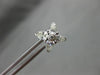 ANTIQUE 1.13CT ROUND & PEAR CUT DIAMOND 14KT WHITE GOLD CLUSTER EARRINGS #17126