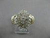 ESTATE WIDE 1.25CTW DIAMOND 14K WHITE & YELLOW GOLD CLUSTER COCKTAIL RING #21369