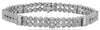 WIDE 6.5CT DIAMOND 14KT WHITE GOLD ROUND & BAGUETTE FILIGREE 2 ROW CUFF BRACELET