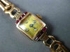 ANTIQUE .84CT OLD MINE CUT DIAMOND & RUBY 14KT ROSE GOLD 3D ART DECO WATCH #2076