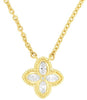 .28CT DIAMOND 14KT YELLOW GOLD MARQUISE & ROUND 5 STONE FILIGREE FLOWER NECKLACE
