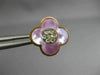 ESTATE .06CT DIAMOND & AAA MOTHER OF PEARL 14KT ROSE GOLD 4 CLOVER STUD EARRINGS