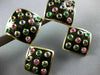 EXTRA LARGE DAVID WEBB 5.20CT MULTI GEM 18KT YELLOW GOLD HANGING EARRINGS #26673