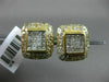 ESTATE WIDE .95CT DIAMOND 14K WHITE & YELLOW GOLD ETOILE CLASSIC SQUARE EARRINGS