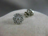 ESTATE .93CTW DIAMOND FLOWER CLUSTER 14K WHITE GOLD EARRINGS F/G VVS/VS #10320