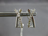 ESTATE .38CT DIAMOND 14KT WHITE GOLD 3D CRISS CROSS X CLIP ON HANGING EARRINGS