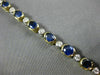 WIDE 11.37CT ROUND DIAMOND & SAPPHIRE 14K 2 TONE GOLD SEMI BEZEL TENNIS BRACELET