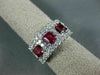 ANTIQUE WIDE 1.82CT DIAMOND & AAA RUBY 14K WHITE GOLD 3D ANNIVERSARY RING #19518