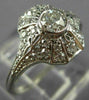 ANTIQUE .76CT OLD MINE DIAMOND PLATINUM GOLD 3D FILIGREE ENGAGEMENT RING #26496